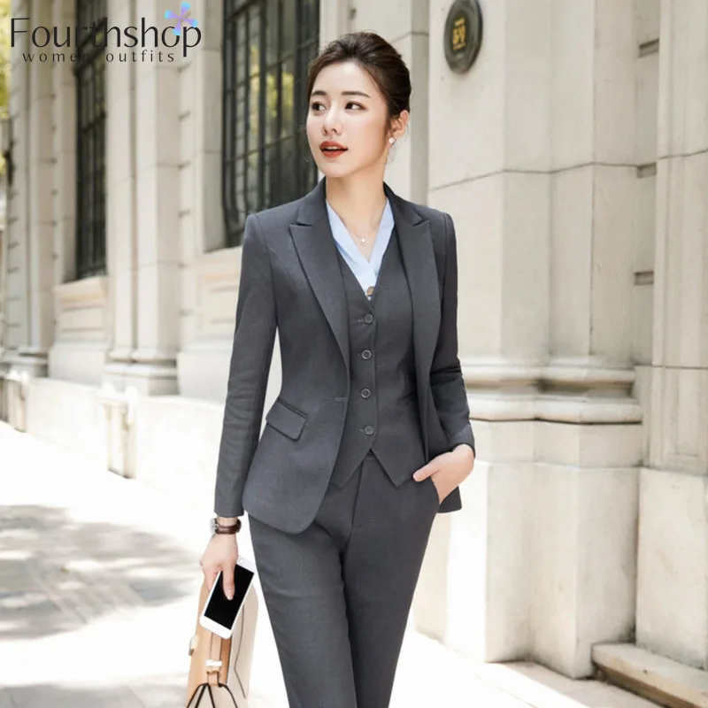 Fashion Women Pant Suits Office Lady Work Uniforms Business Formal Pants  Blazer Set Casual Trousers Jacket Suit Female Clothes - Pant Suits -  AliExpress