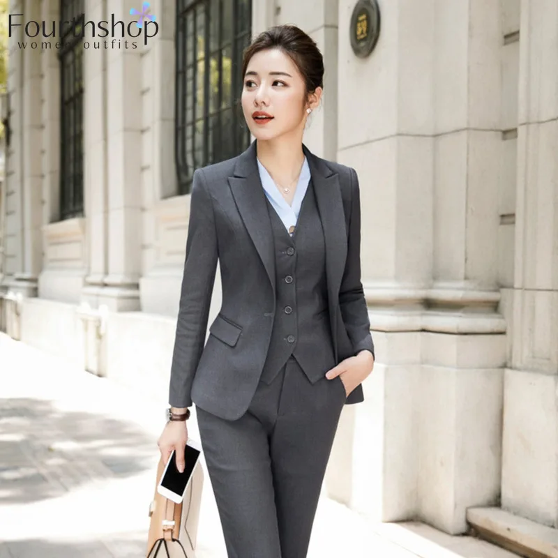 Fashion Women Pant Suits Office Lady Work Uniforms Business Formal