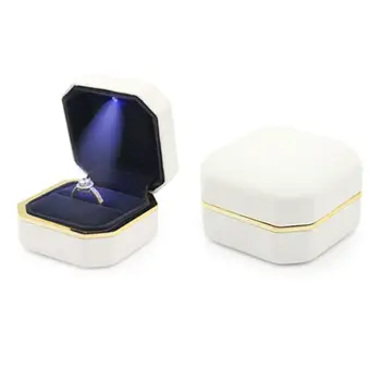 

3 Color Ring Box LED Light Engagement Ring Display Organiser Perfect Jewelry Show Case