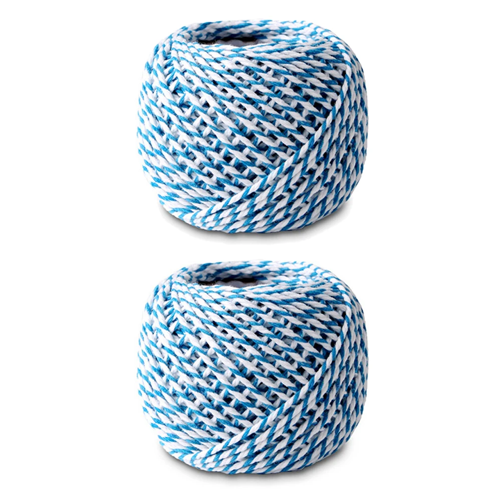 Синий DIY Twisted Cords Gift Packaging Accessories Packing Decor Wedding Party Packaging Double Color Cotton Bakers Twine Rope 18m - Цвет: Синий