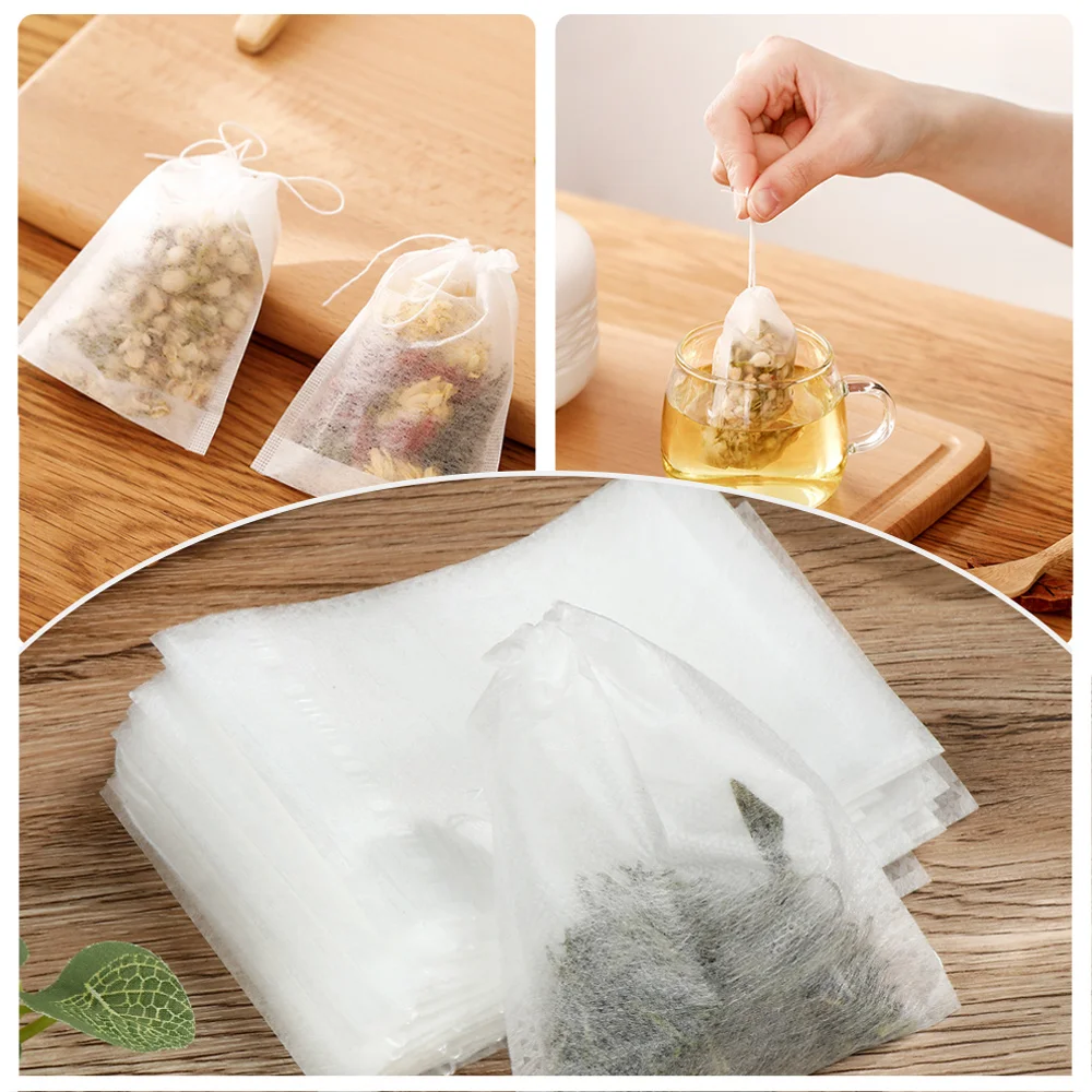 Seal Filter Corn Fiber Food Grade Tea Bags Empty Scented Flower Empty Tea Bags Useful Seal Spice Filters Biodegradable 100Pcs