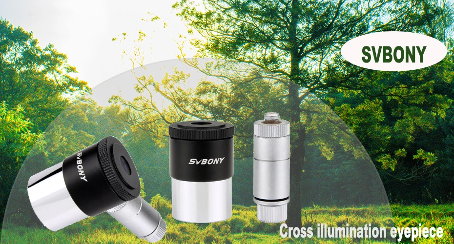 40 de Fov Svbony Ocular Iluminado Linha Dupla Cruz Retículo 4 Plossl Design Astronomia Telescópio F9132 1.25 12.5mm 7 cruz retículo ocular 4 plossl design 40