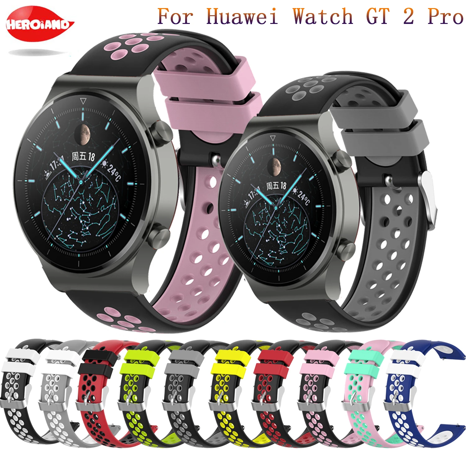 Soft Silicone Band Strap For Huawei Watch Gt 2 Pro Sport Rubber Smart Watchband For Huawei Gt2 Pro Wristband Replace Bracelet