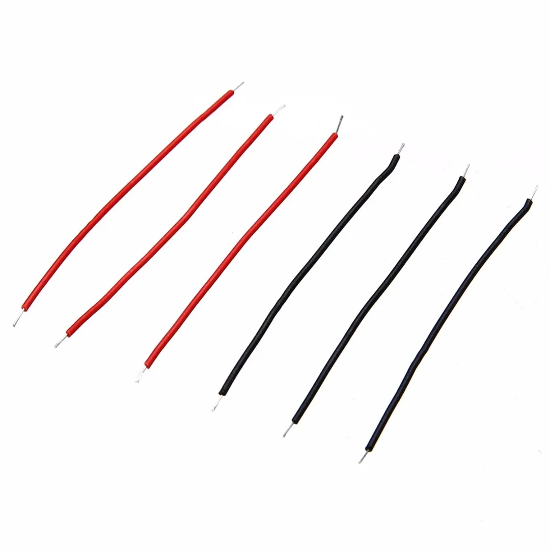 400pcs 6cm Length Tin-Plated Breadboard Jumper Cable Wire Black and Red For Arduino Bread Board