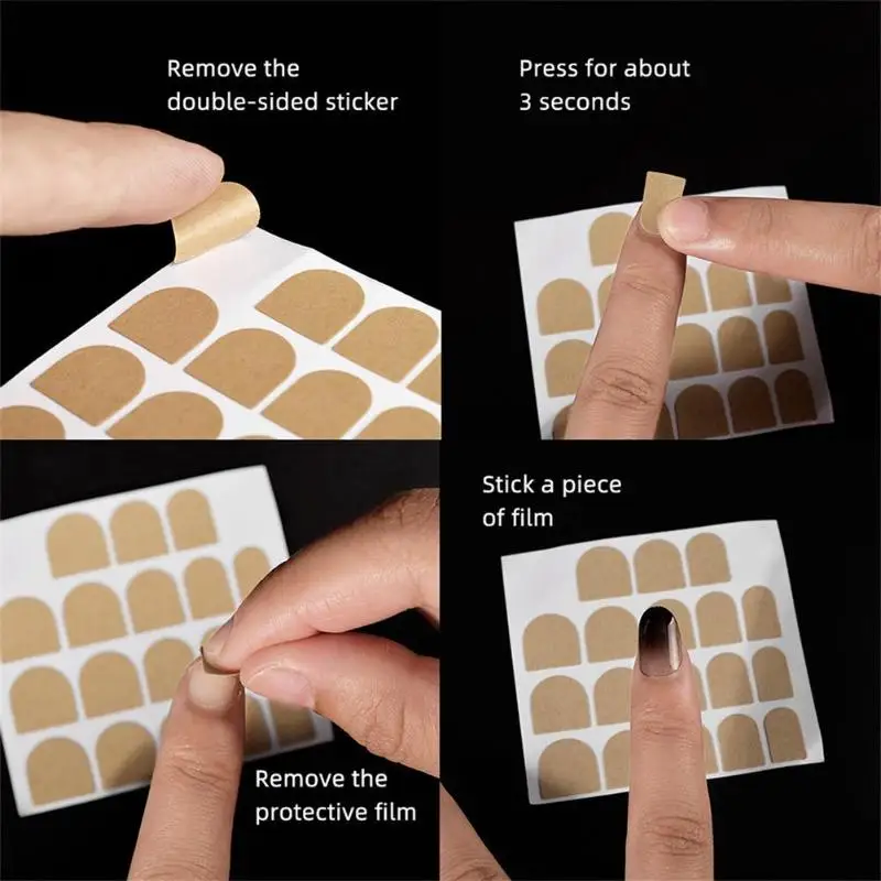 Двухсторонние наклейки для ногтей, 10 шт., клей для ногтей, поддельный клей, инструмент для маникюра, Обычный дизайн