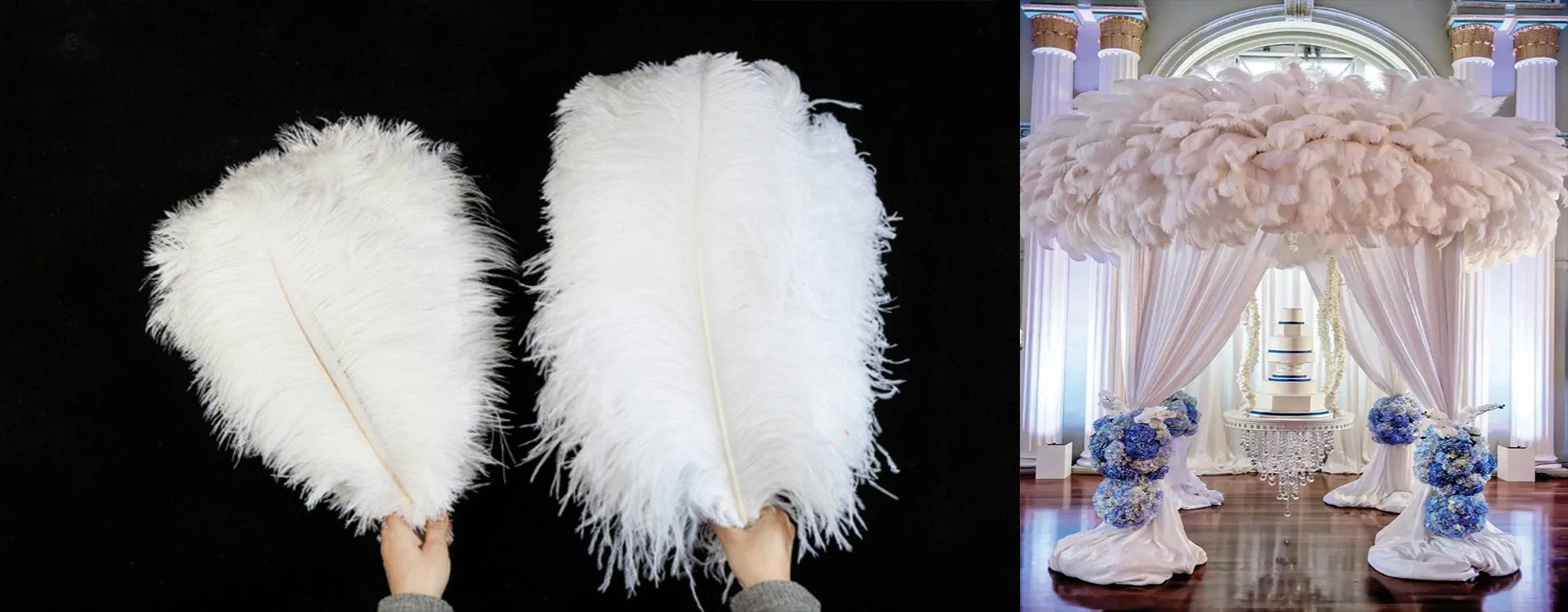 5-100pcs high quality beautiful white ostrich feathers 6-24 inches / 15-60  cm