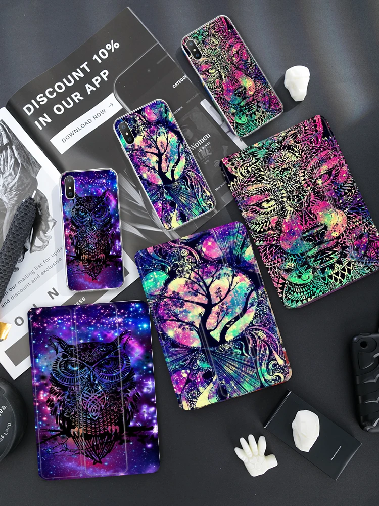 

Life Tree Owl Lion Flip Cover For iPad Pro 9.7 Air 10.5 11 12.9 Air2 Mini 2 3 4 5 2019 Tablet Case For New ipad 9.7 2017 2018