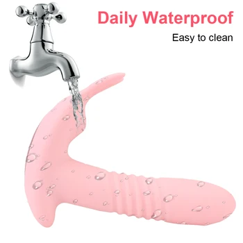 Telescopic  Vibrator G-spot Vagina Massage Rotation Beads Heating Wearable Dildo Vibrator Sex Toys for Women 3