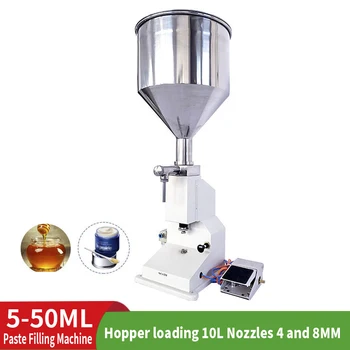 

5-50ml 10L Pneumatic Quantitative Paste Filling Machine Liquid Filling Machine for Cosmetic Shampoo Drinking Water Bee Pedal
