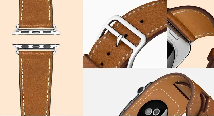 Экстра длинный ремешок из натуральной кожи двойной тур Браслет Кожаный ремешок для часов для Apple Watch Series4 3 2 1 38 мм спортивный 42 мм Женский