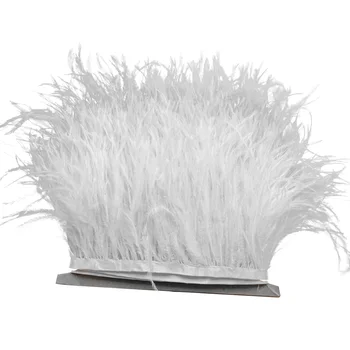 

Dress Sewing Accessories Handmade Soft Feather Fringe Satin Ribbon Tape Ostrich Trims Decoration Stage Clothes DIY Costumes