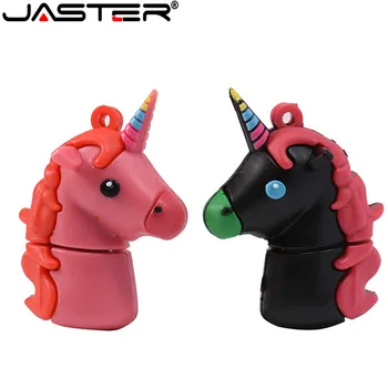 

JASTER secondary colours unicorn horse flash drive USB 2.0 cartoon cute hippocampus real shot pen drive 4G 8G 16G 32G 64GB USB