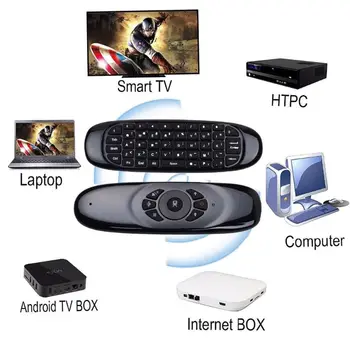 

C120 RGB 3 Backlight Fly Air Mouse Wireless Backlit Keyboard G64 Rechargeable 2.4G Smart Remote Control for Android Tv Box