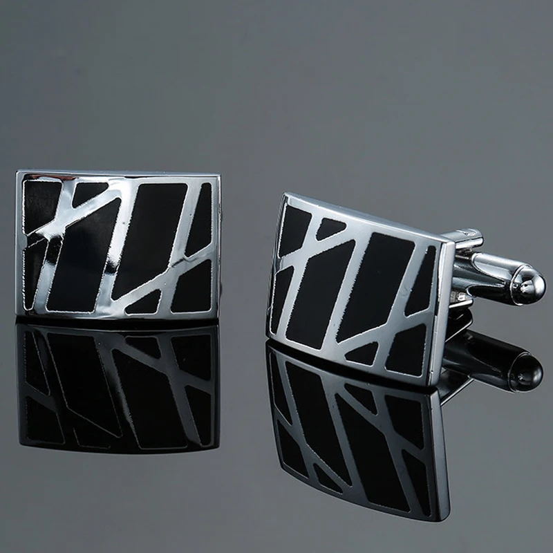 

Запонки мужские, черные, с эмалью, для костюмов, для рубашек