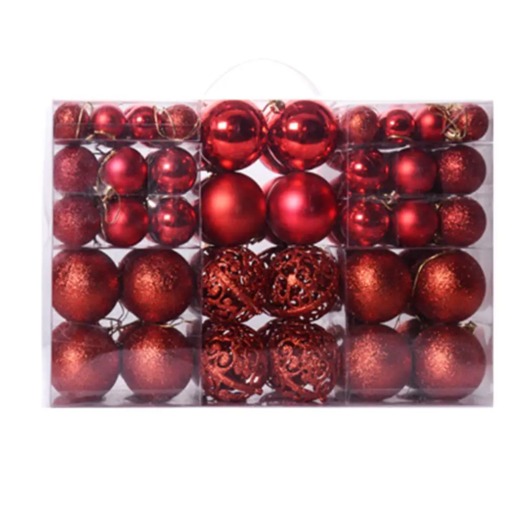 

2019 christmas ball 100pcs Christmas Tree Hanging Glitter Ornament Pack of (100Pcs) Balls Party Wedding Decorations
