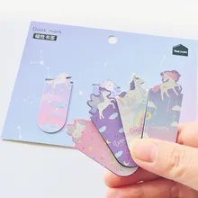 3 шт./компл. Kawaii Волшебный Единорог Закладка на магните пометка страницы студент канцелярский школьный офисный питания детский подарок
