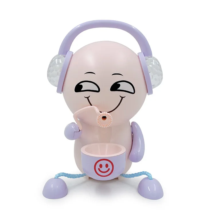 

Douyin Celebrity Style Fully Automatic Hand Bubble Toys Facial Expression Package Bubble Machine Light Included Light Music Cart