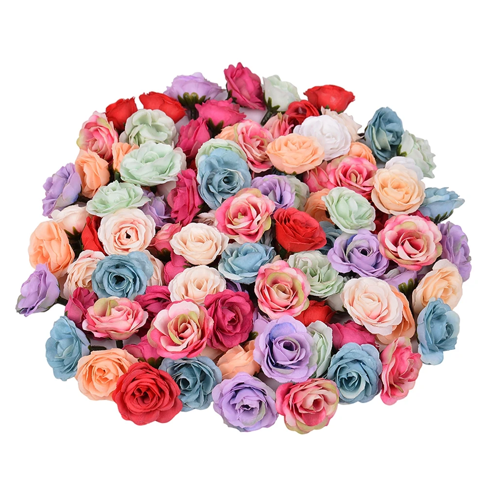 10 шт. 3 см Мини Шелковый цветок розы голова искусственный цветок для свадьбы украшения дома DIY ВЕНОК спальня обувь шляпы аксессуары