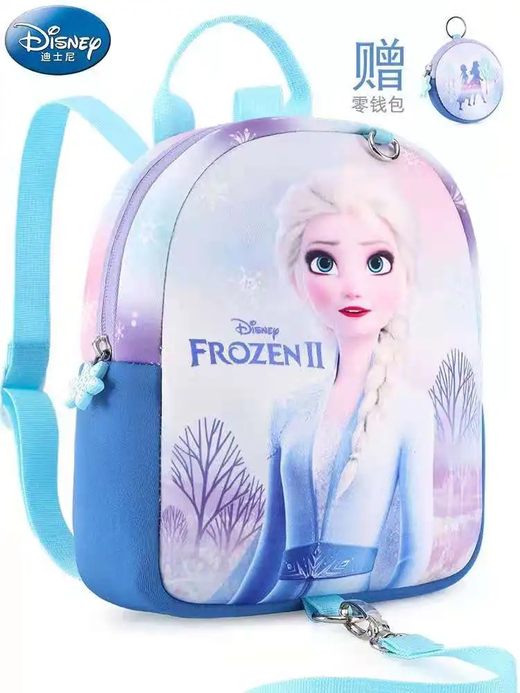 Disney Frozen Kindergarten Girl Children's Backpack Elsa Anna Primary Student School Bags Age 3-7 Years Kids Gifts Mochila