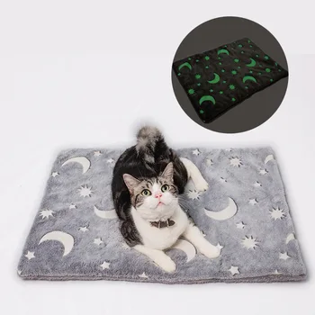 

Reflective Cute Cat Bed Mats Warm Pet Blanket Sleeping Beds Cover Mat for Dogs Cats Supplies Print Soft Flannel Fleece Warm Glow