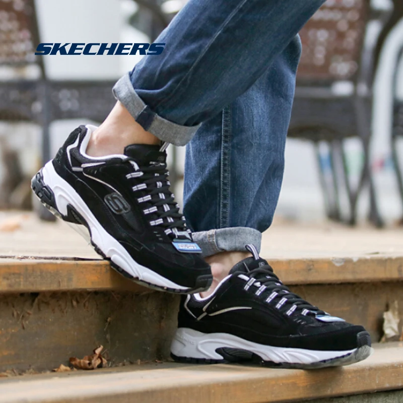 Skechers Спортивная мужская обувь дышащие массивные Кроссовки Брендовая оригинальная повседневная обувь мужская Высококачественная 999688-BKW