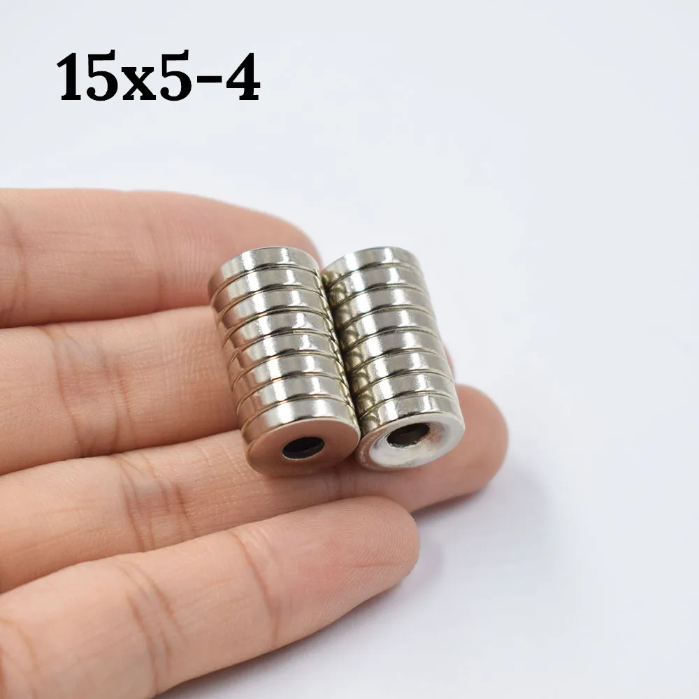 10PCS 15*3mm N52 Strong Round Rare Earth Neodymium Magnet 4mm Countersunk Hole A 
