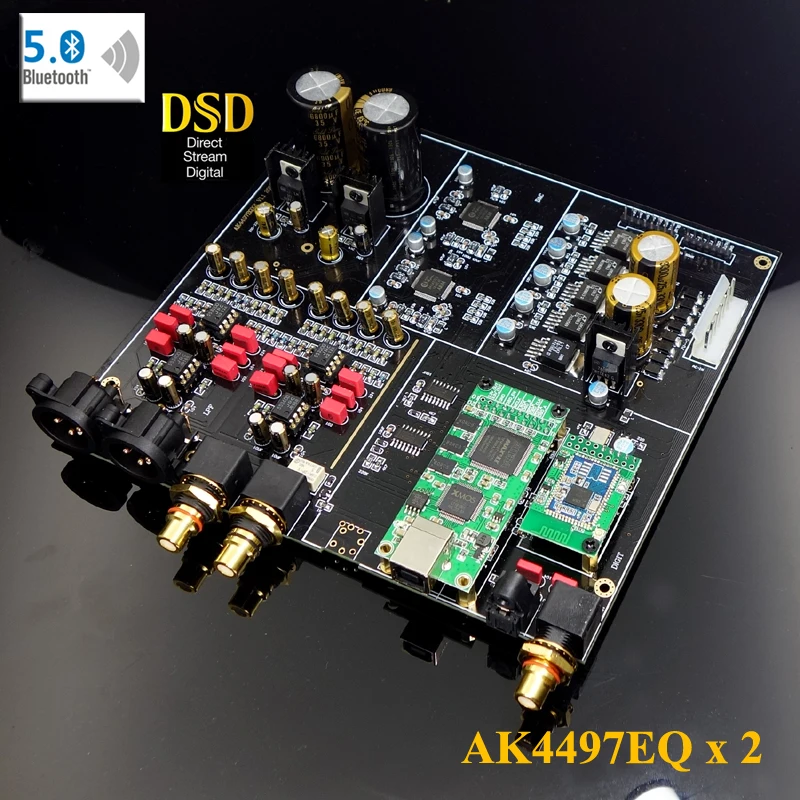 

2019 NEW Dual AK4497EQ DAC AK4118 DAC decoder CSR8675 Bluetooth 5.0 support APTX-HD DSD Coaxial fiber Input