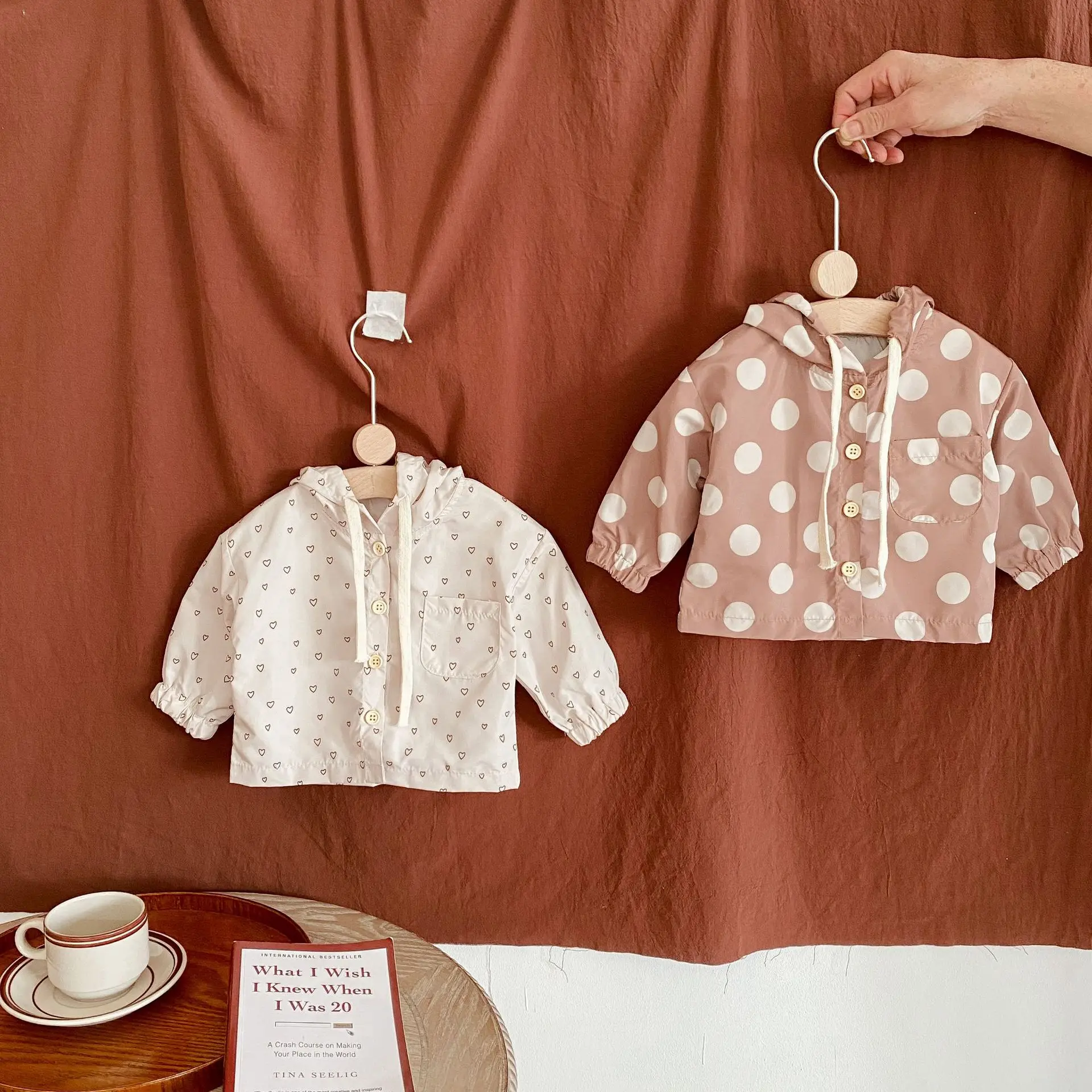 0-3T Newborn Kid Baby Boys Girls Clothes Heart Print Hooded Baby Coats and Jackets Cute Sweet Infant Outwear Spring Streetwear