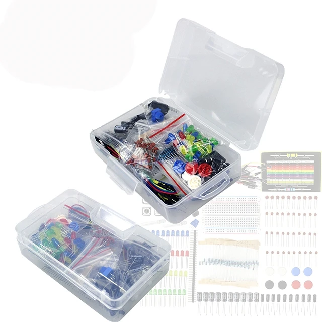 

A20-- Starter Kit Resistor /LED / Capacitor / Jumper W IRes / Breadboard Kit with Retail Box For Arduino UNO R3 MEGA 2560