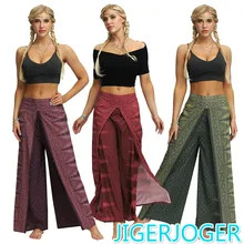 JIGERJOGER Side open PALAZZO PANT Peacock feather dots women's loose wide leg side open harem pants women straight casual pants JIGERJOGER Side open PALAZZO PANT Peacock feather dots women's loose wide leg side open harem pants women straight casual pants
