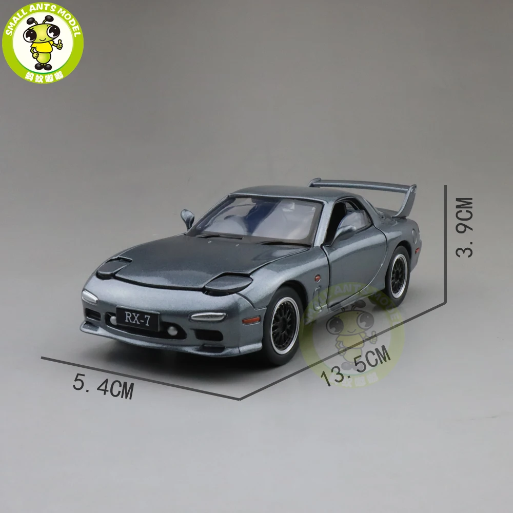 1/32 JACKIEKIM MAZDA RX-7 RX 7 литая модель автомобиля игрушки для детей Детское звуковое освещение подарки - Цвет: Gray(no box)