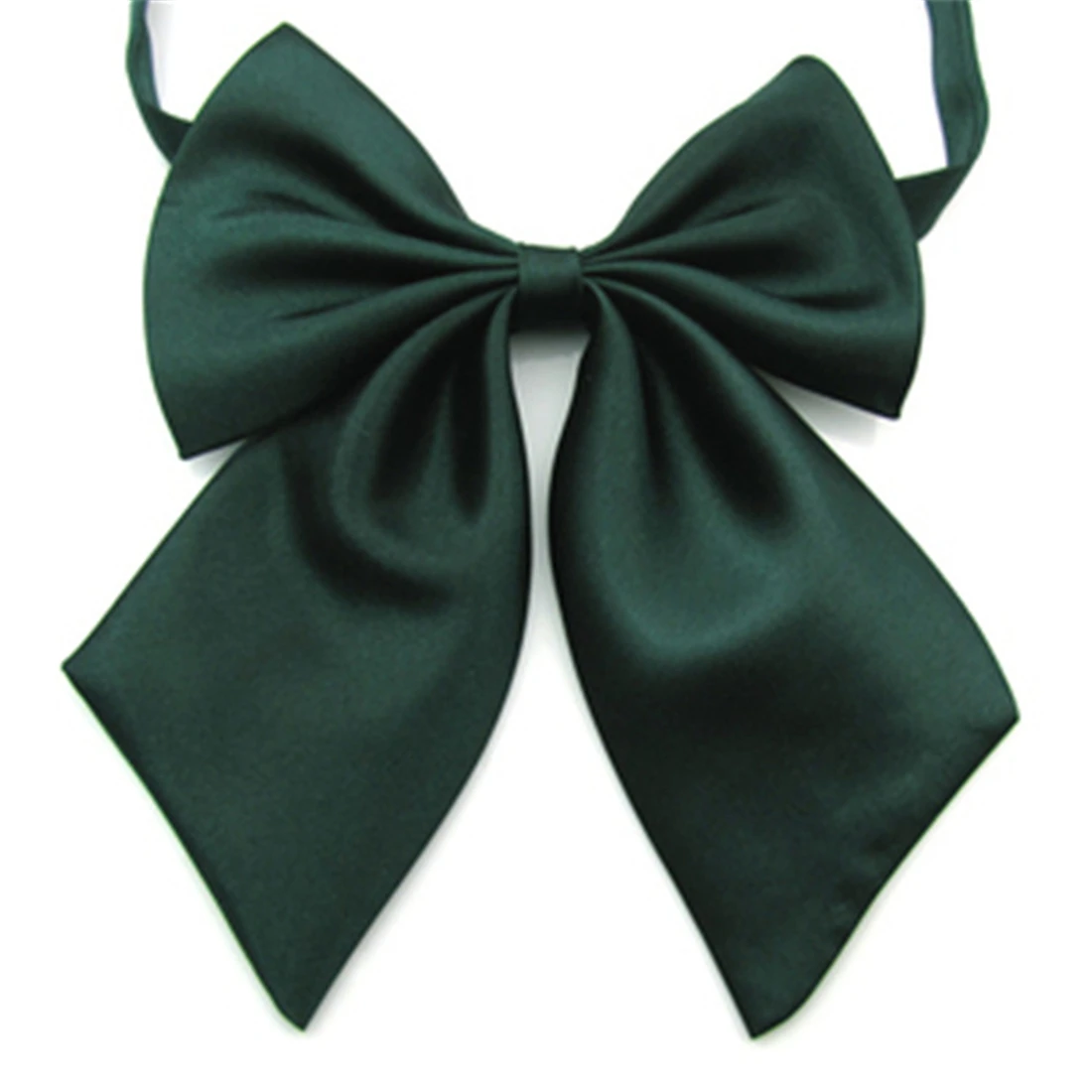 Dark Green 1 шт., Женский галстук, красный, черный, Бабочка, для девушек, однотонный, галстук-бабочка, для девушек, студенток, отель, клерк, официантка, одежда для шеи, шелковые галстуки - Цвет: Dark Green