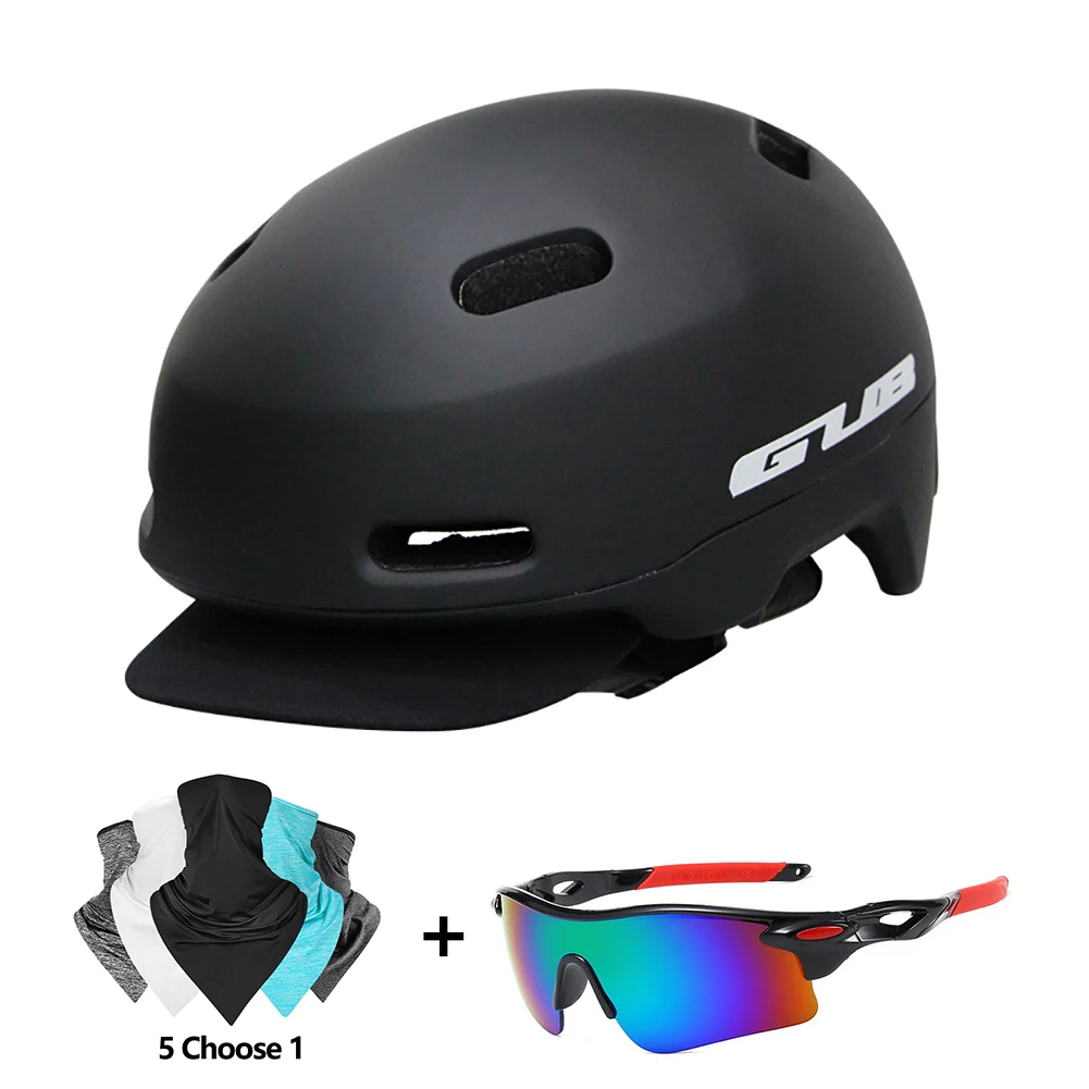 GUB CITY City Casual Bike Helmet Road Bicycle Adjustable Helmet With Sun Visor Detachable Hat Brim Cycling Helmet For Unisex