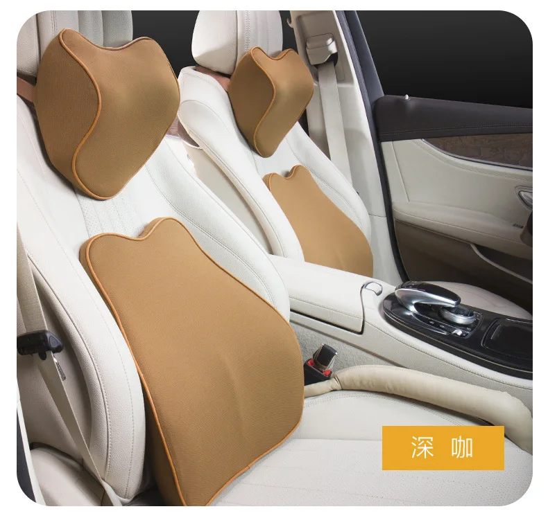 Memory Foam Back Cushion Pillow Lumbar Seat Support High Quality and Comfortable Auto Pillow Chair Pillow - Название цвета: coffee set