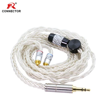 

1pc MMCX to 3.5mm jack cable connector, with big 8 core cable, High Quality,1.2M length MMCX HIFI Earphone Cable Connector
