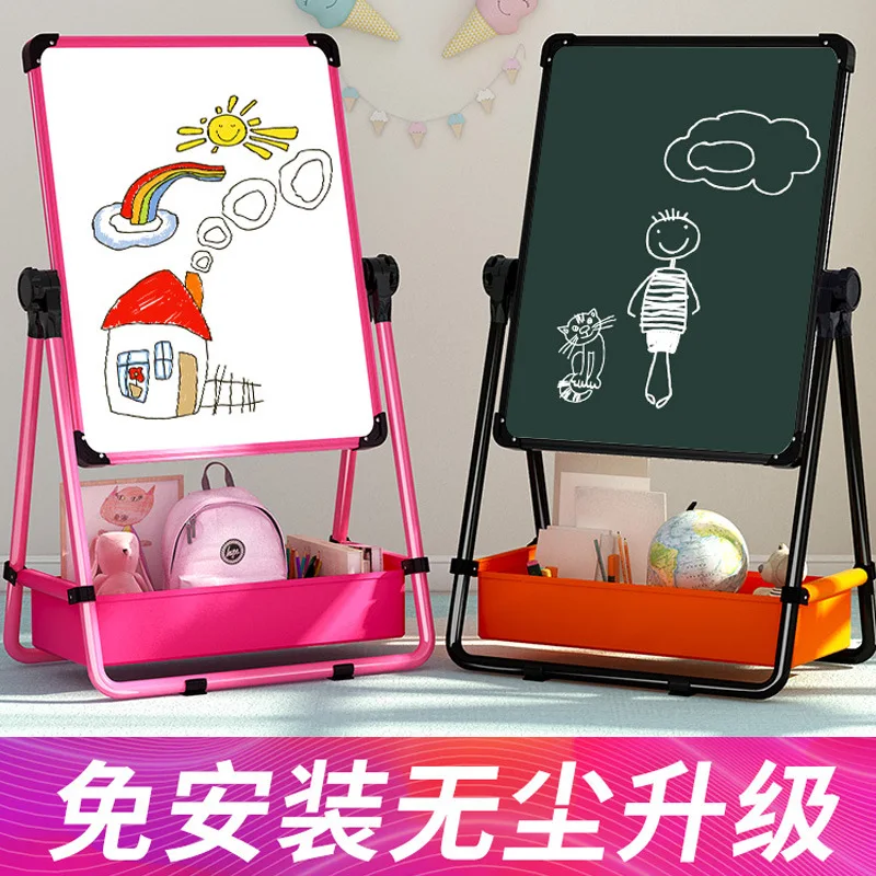 

CHILDREN'S Drawing Board Double-Sided Magnetic Small Blackboard Braced Household Baby Painting Graffiti Writing Board Easel Adju