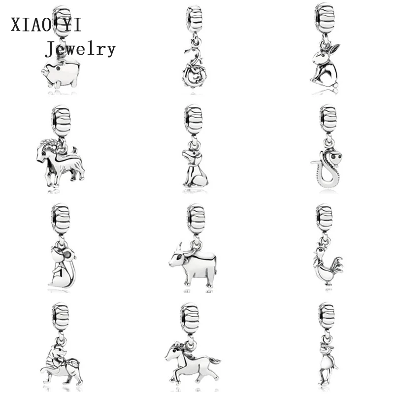 XIAOYI различные прекрасные новые 925 ювелирные изделия из серебра 12 зодиака кулон Мода животное кулон ожерелье с регулируемой длиной