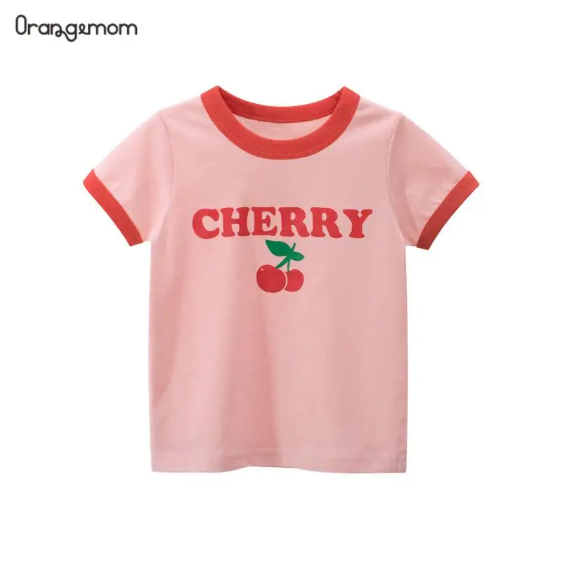 

Baby Girls Summer T-shirts Kids Clothes Cotton Short Sleeve T-shirt Toddler Pink New Summer Top Children T-shirts For 2 -8 Years