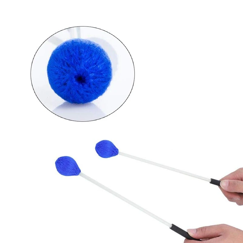 Marimba Mallets 1 пара средней жесткой пряжи Marimba Mallets и 1 пара резиновых Mallets палочки для ударных колокольчиков Glockenspiel M