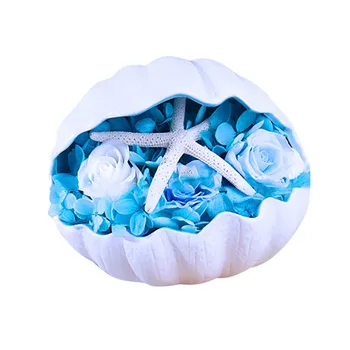 

Lovers Gift Rose Flower With Conch Shells Exquisite Durable Eternal Flower Box Preserved Flower Beautiful Valentine's Day