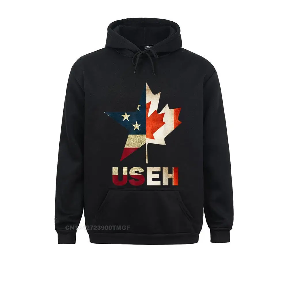 Long Sleeve Hoodies Summer/Fall  Mens Sweatshirts USEH Leaf Canadian American Flag Shirt Canada USA Flag Gift T-Shirt__21405 Summer Clothes Graphic USEH Leaf Canadian American Flag Shirt Canada USA Flag Gift T-Shirt__21405black