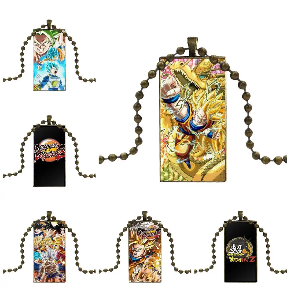 For Girls Wholesale Design Fashion Vintage Glass Women Rectangle Necklace Pendants Cartoon Anime Dragon Ball Fighter Z | Украшения и