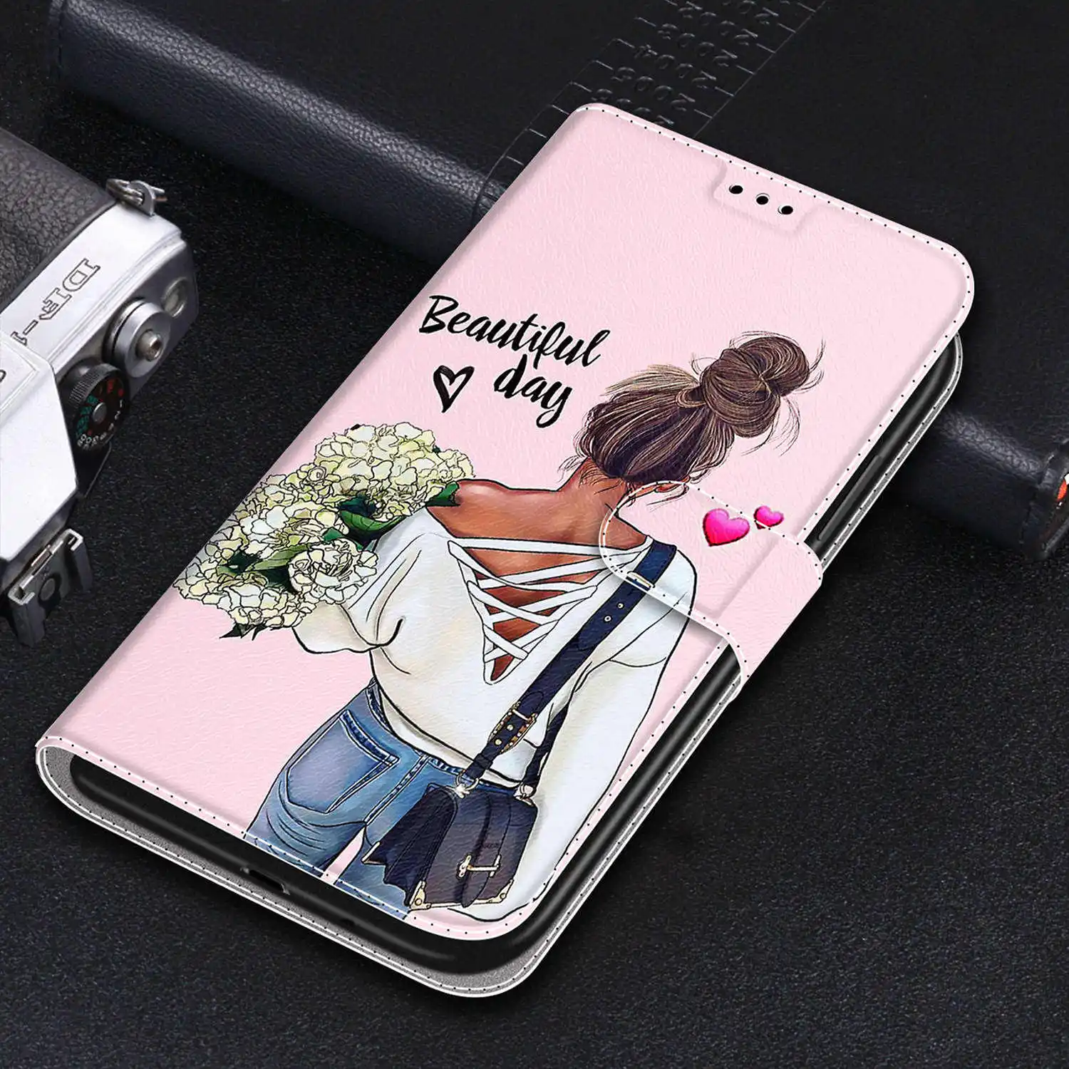 samsung cute phone cover Leather Flip Case on For Coque Samsung Galaxy A21s A12 A11 A51 A71 A30S a10 A105FN/DS A105G Luxury Stand Phone Wallet Cover Etui cute phone cases for samsung 