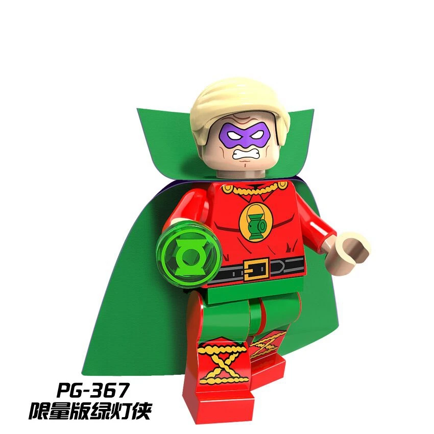 Одна Зеленый Фонарь DC Супер Герои фигурка Бэтмен Джокер Супермен Чудо женщина Аквамен флэш человек паук Строительные блоки игрушки - Цвет: PG367