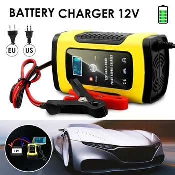 

12V 6A Full Automatic Car Motorcycle Battery Charger Digital LCD Power Pulse Repair Chargers Wet Dry Lead Acid Battery-chargers