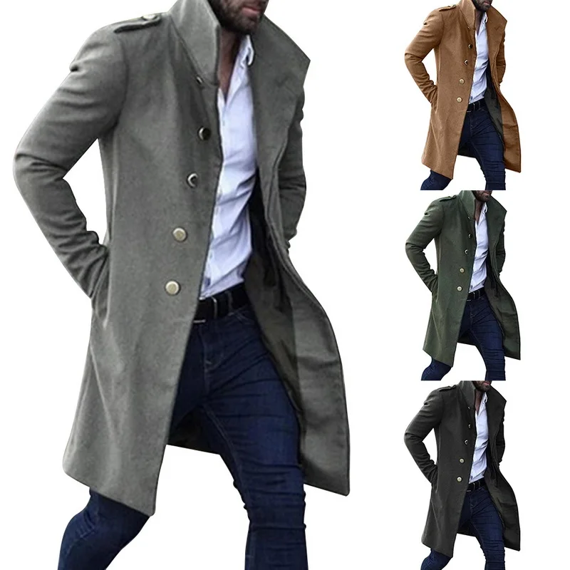 JODIMITTY 2020 Vintage Men's Long Overcoat Autumn Solid Color Rtro Long Trench Jacket Coat Male Single Breasted Business Outwear JODIMITTY 2020 Vintage Men's Long Overcoat Autumn Solid Color Rtro Long Trench Jacket Coat Male Single Breasted Business Outwear