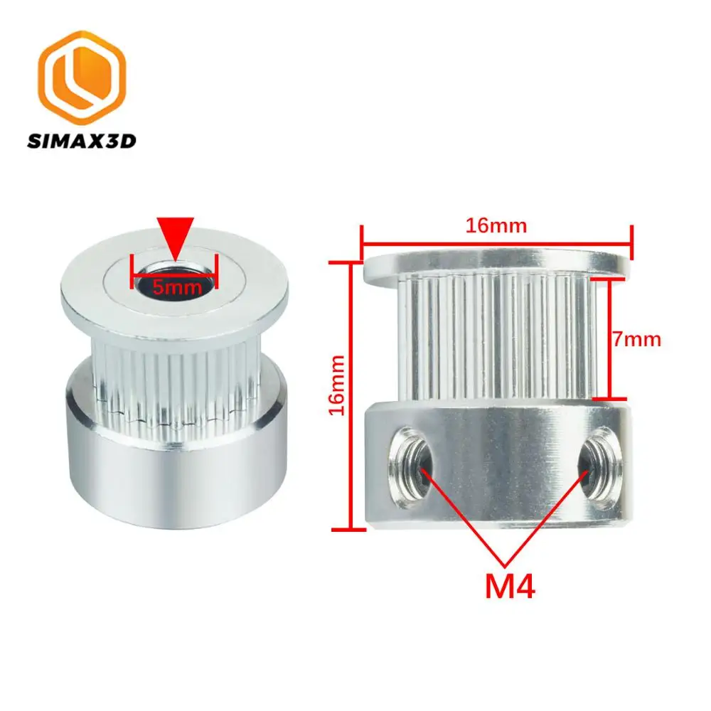 SIMAX3D GT2 зубчатый шкив диаметр 5 мм 6 35 Зубчатый редуктор алюминиевый 1/2 шт Ширина