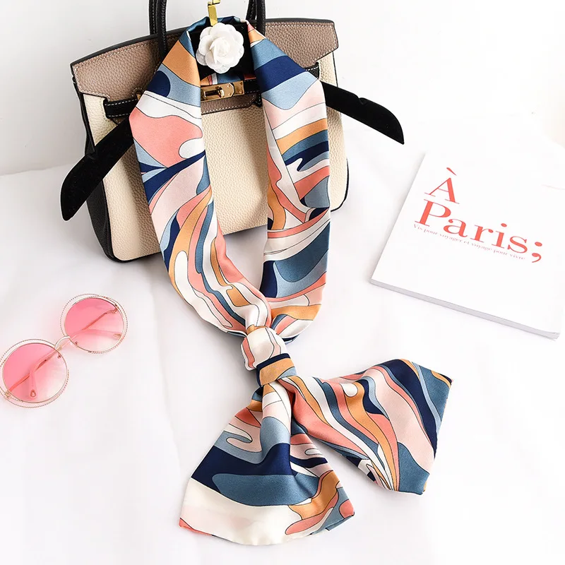 

and silk scarf women's fashion and foreign style decoration thin and narrow long scarf Ribbon Hair Band binding belt