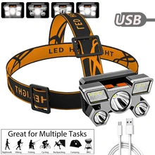 

Portable LED Headlight 5 Light Sources Ultra Bright high power Rechargeable flashlight Headlamp super flashlight for Camping