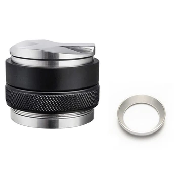 

Double Coffee Tamper Coffee Funnel Ring Powder Ring Espresso Coffee Press Silver 58mm Tamper Coffee Shop Supplies